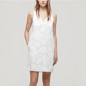 Rag & Bone Augusta White Embossed Floral Cotton Sleeveless V-Neck Shift Dress